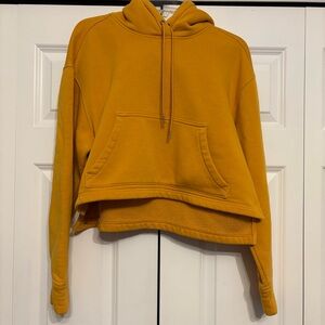 COZI Mustard Yellow Women's Crop Hoodie with pocket large